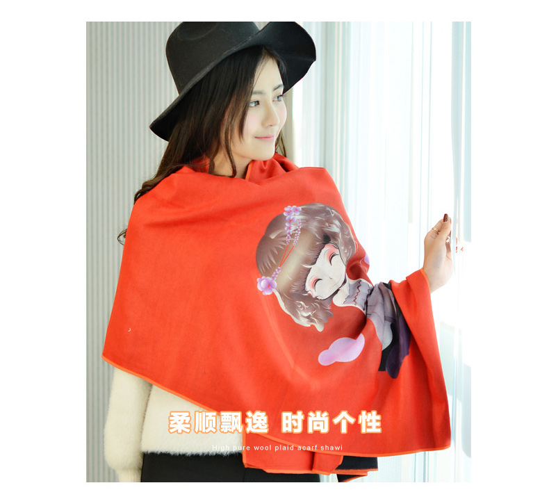 Tsful 韩版女士围巾时尚可爱小女孩围巾冬季长