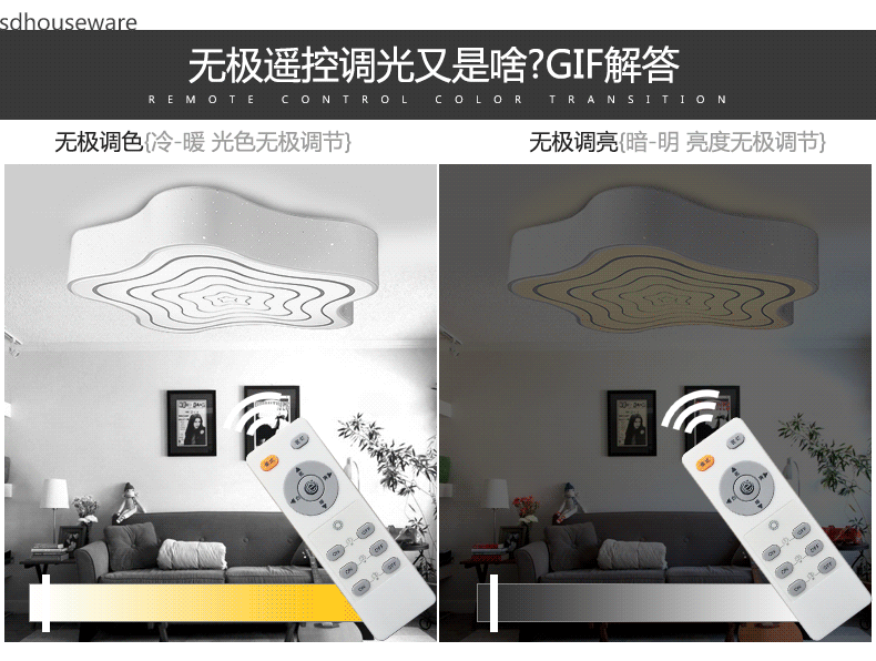 
                                        首度 LED吸顶灯 现代简约灯具客厅灯卧室灯 岁月 34*34cm白光 DD2703                