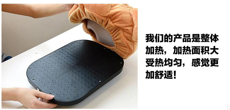 如诺 卡通电暖鞋暖脚宝 可调温插电式 小黄人电热鞋 龙猫暖脚鞋 叮当猫