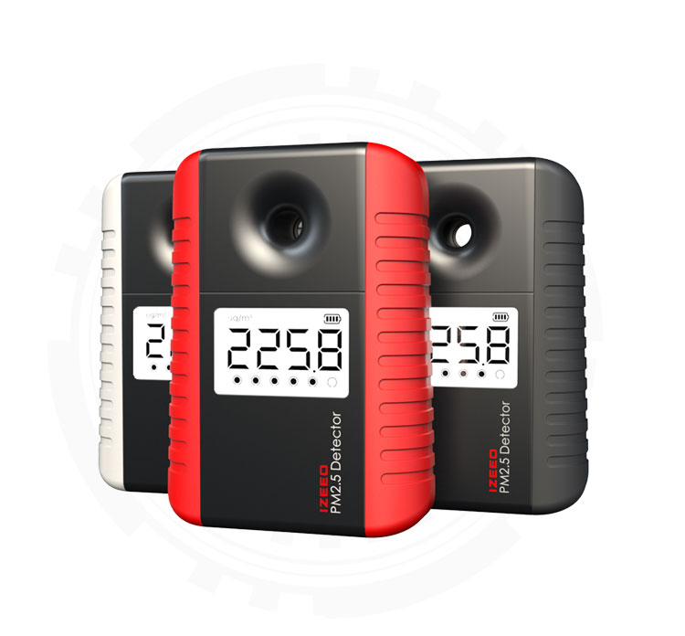 
                                        艾吉奥家用PM2.5检测仪雾霾PM2 5检测仪粉尘检测仪器霾表空气质量检测仪环境测霾监测仪 釉底红                
