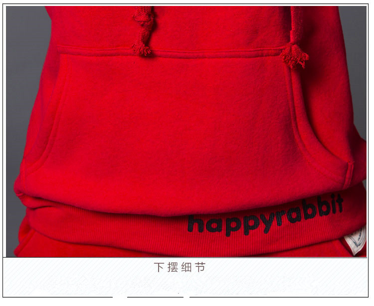 贺娜2015秋冬装新款韩版时尚加绒加厚休闲运动卫衣套装女ZH868 红色 M