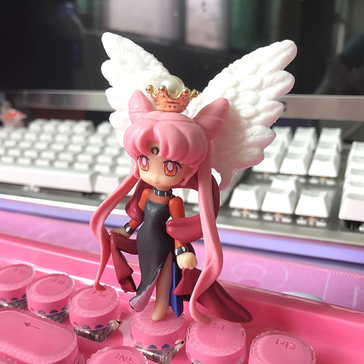 装饰卡通个性订制键帽机械键盘r4可爱粉色透光水晶美少女战士 个性