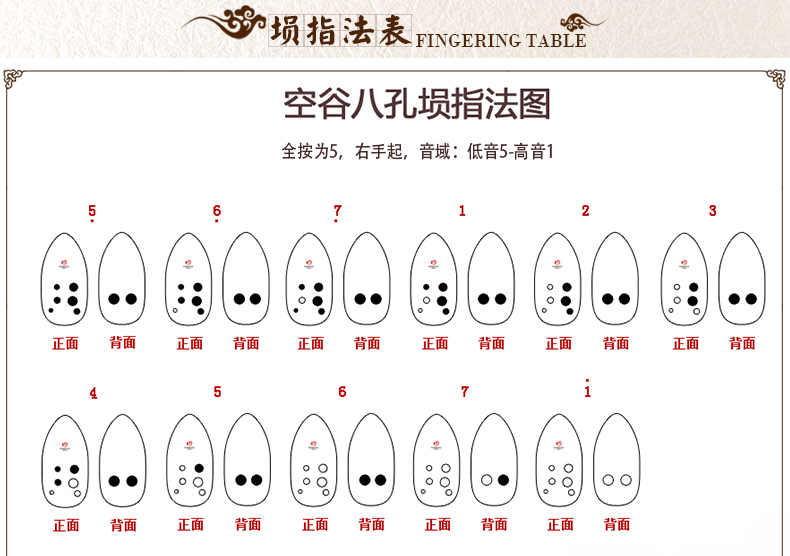 空谷埙八孔笔筒陶埙g调可水洗埙初学演奏埙f调乐器埙f调右起