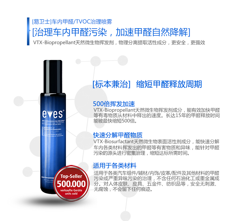 德国进口汽车除味剂 新车除甲醛除异味喷雾车用甲醛清除剂 车内除味剂光触除臭空气净化剂包邮 汽车除醛净味大礼包