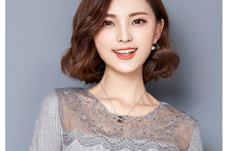 凤阁玉妆雪纺衫女长袖2015秋冬韩版淑女大码宽松针织蕾丝打底衫 靓丽粉 L