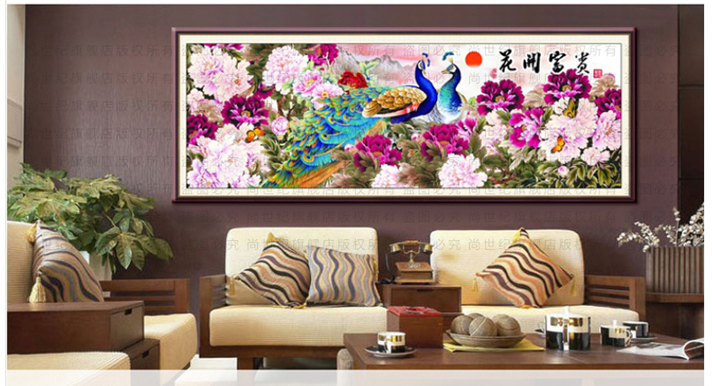 尚世纪3d十字绣客厅大画 货到付款十字绣3d 钻石画圆钻|锦绣春光富贵图 特价 2米满绣印花高端CXC线