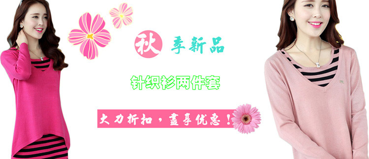 
                                        【年末清仓】【两件立减10元】韩版修身打底针织衫女 888 5155浅灰 XL                