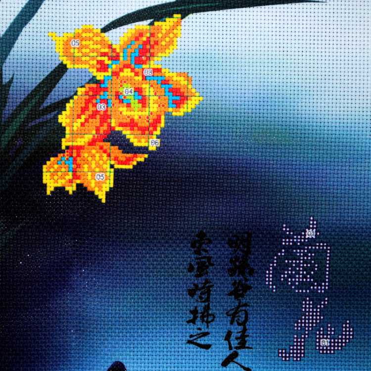 A KS精准印花十字绣抱枕一对梅兰竹菊3D十字绣抱枕十字绣枕头套一对汽车抱枕一对靠垫十字绣 AKS货号66008-66011四件套含4件枕芯 长0.46米*宽0.46米