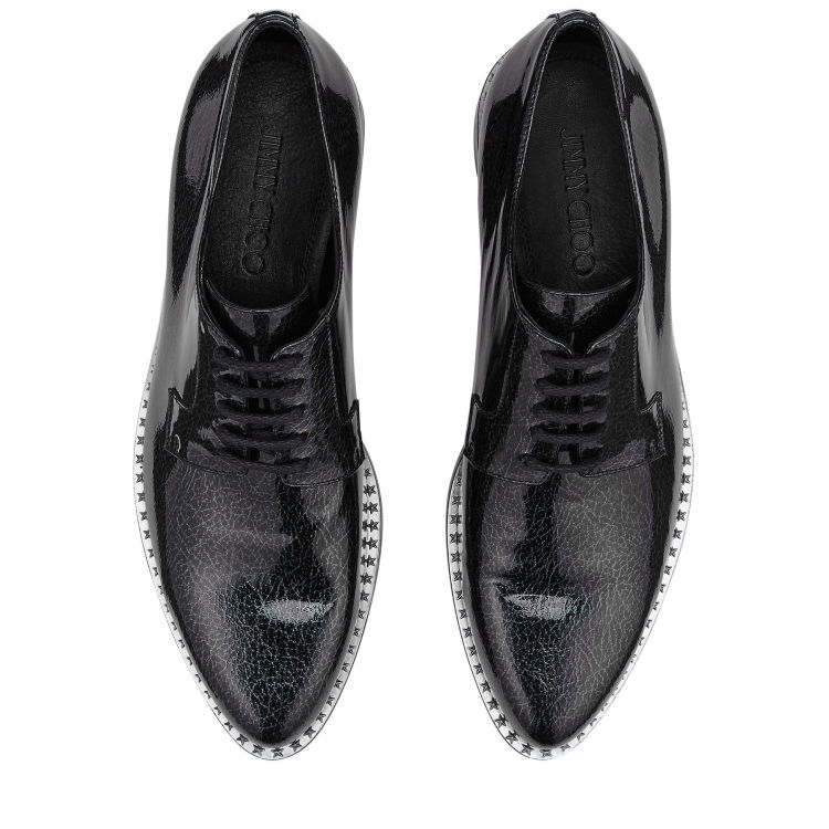 jimmychoo男鞋,jimmychoo鞋子 周仰杰(jimmy choo)男士休闲鞋 尖头 黑色 裂纹 miles