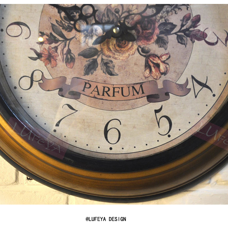 
                                        露菲亚 田园欧式客厅静音挂钟简美韩式简约时尚创意时钟复古经典款钟表                