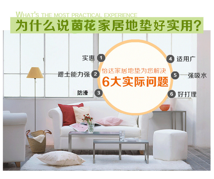 茵花地垫门垫进门脚垫门垫大门口入户门厅玄关地毯厨房卫生间吸水脚垫浴室防滑垫子定制 深红小花 600MMx900MM