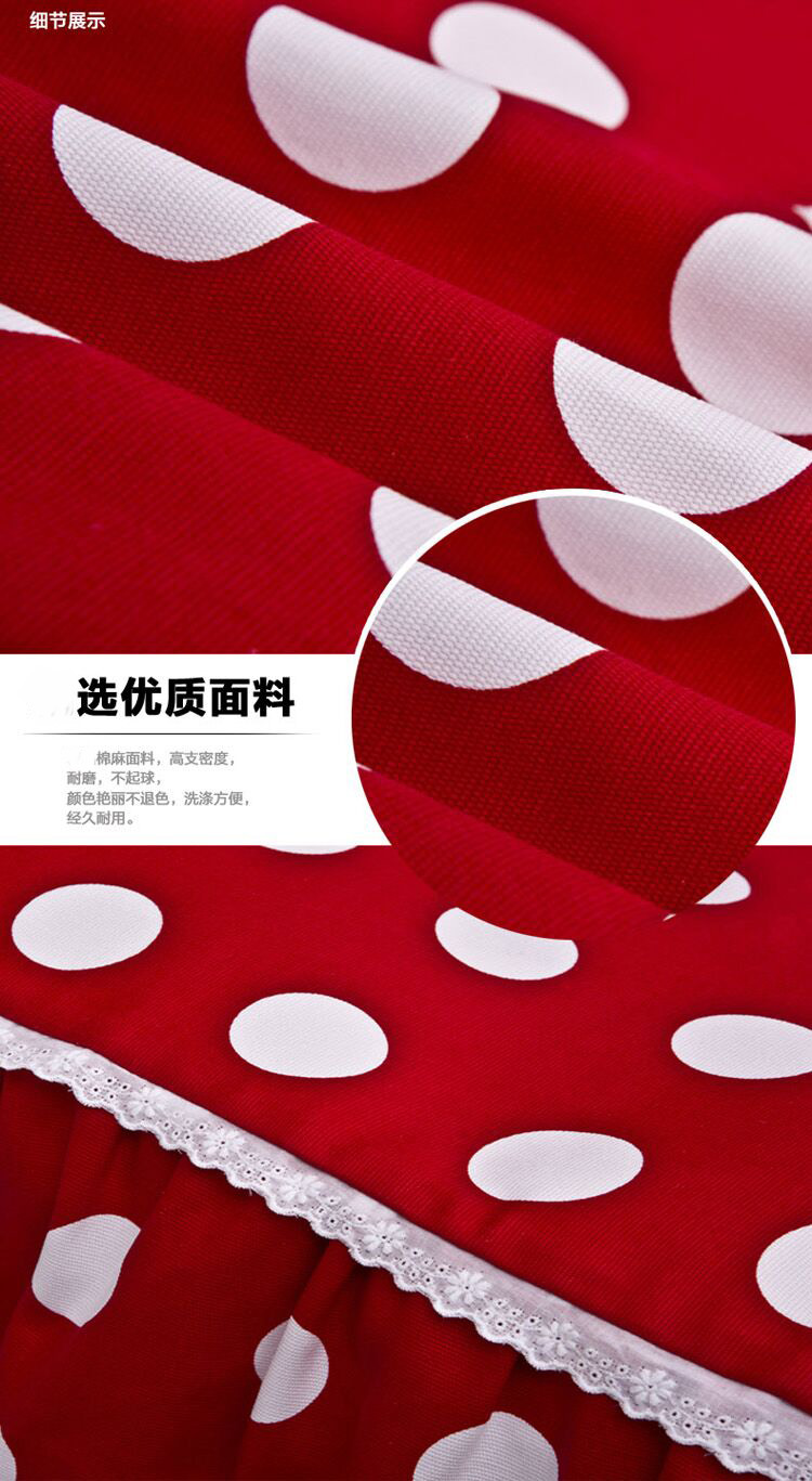 
                                        欧莱缦 活性帆布加厚双人沙发罩全包防滑沙发套皮沙发巾 帆布宜家圆点 单人190*200cm                