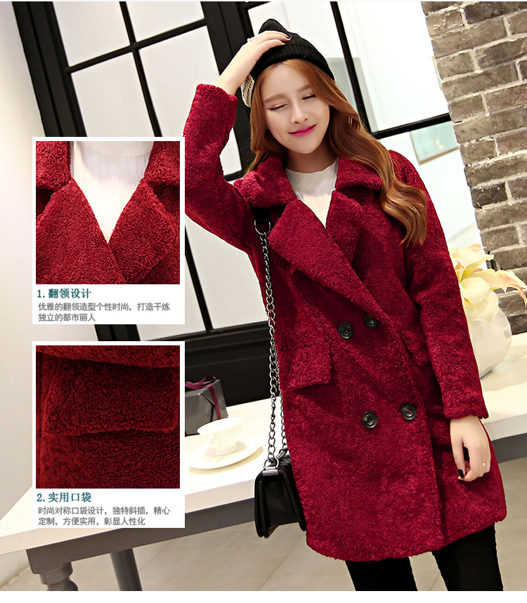 In short straw 2015 Fall/Winter Collections new double-side cashmere overcoat female Hair Girl In The jacket coat? Long Hair Girl Korean jacket? 