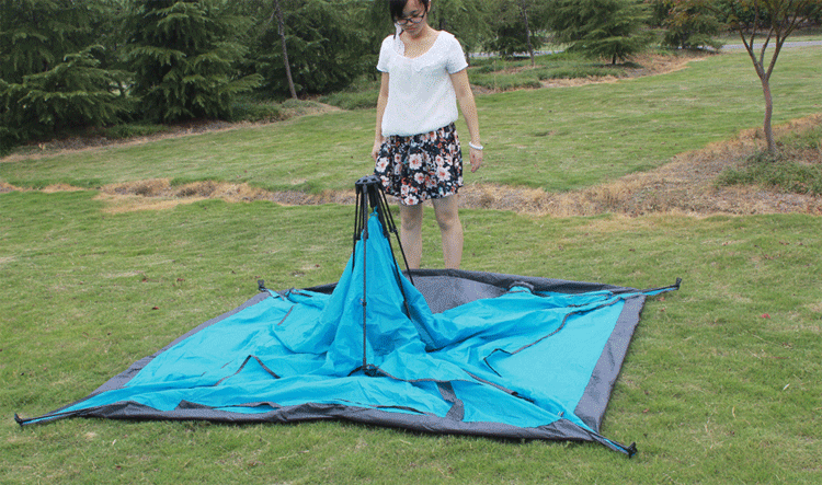 户外帐篷3-4人帐篷自动速开双人双层帐篷野营露营 砖红色 3-4人