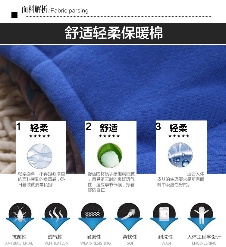 阿比米希 2015秋冬新款卫衣女加绒加厚连帽休闲三件套修身百搭全棉大嘴猴卡通学生运动套装女 深蓝色  L