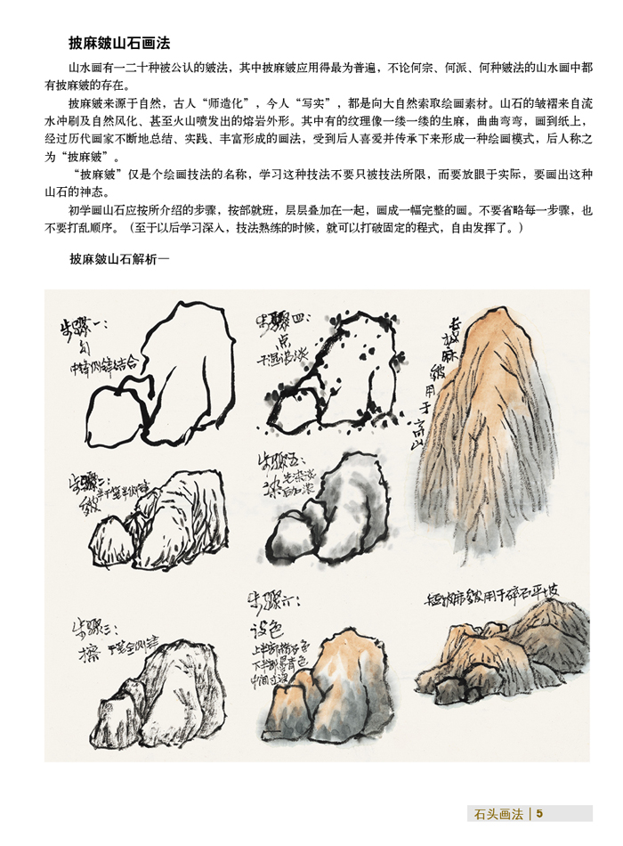 国画技法入门 一学就会 石头画法