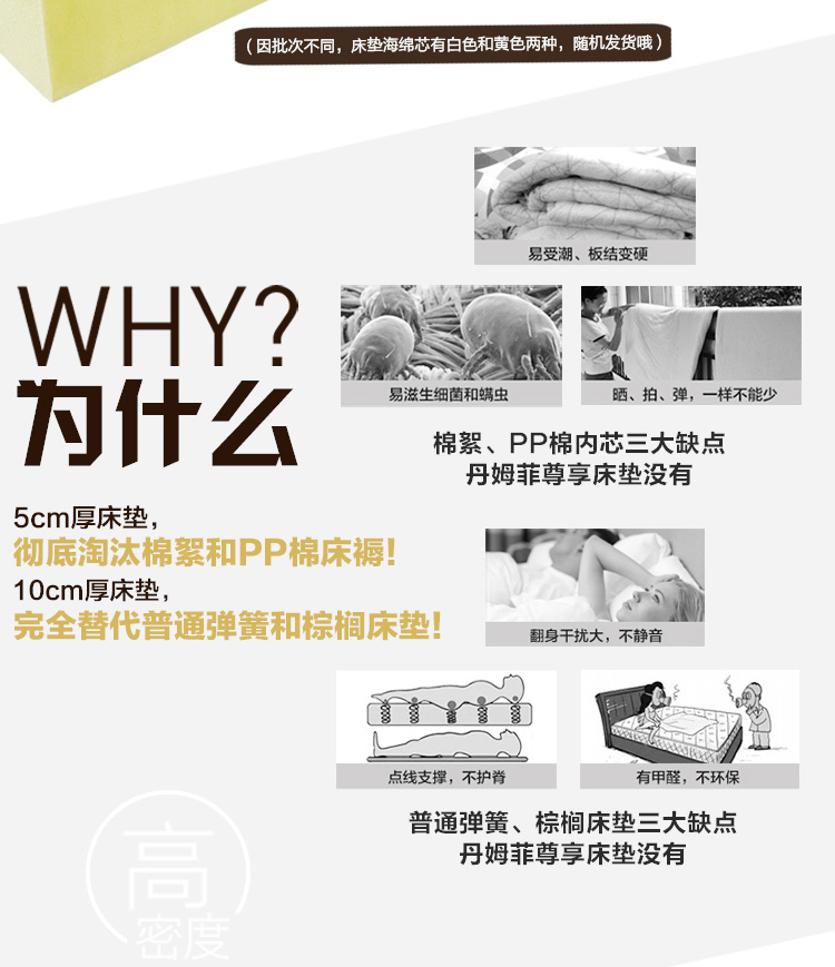 
                                                                                丹姆菲尊享 高密度海绵床垫床褥子单双人定做加厚学生宿舍酒店榻榻米被褥垫冬季 厚度5cm(提花外套) 0.9mx1.9m                