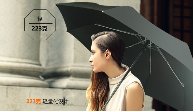 
                                        德国风暴伞EuroSCHIRM进口超轻全自动折叠三折伞抗风男士女士商务伞 曜石黑                
