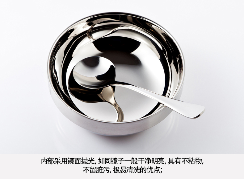 
                                                            onlycook 韩式304不锈钢面碗汤面碗大碗 盛汤碗双层隔热碗饭碗泡面碗带盖 20cm带木盖子（304升级版）单只                