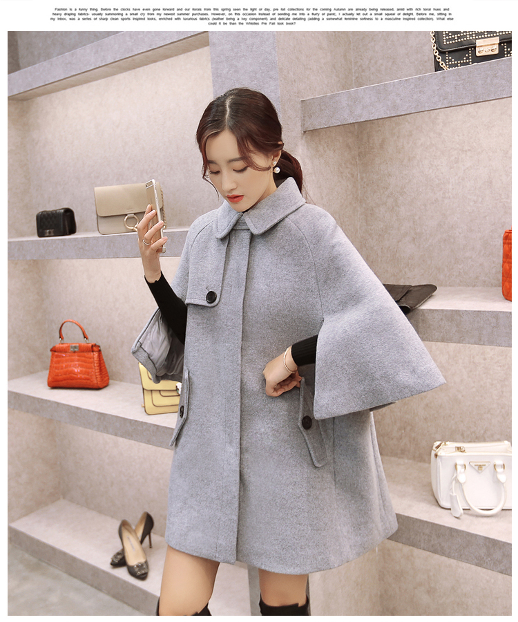 The Champs Elysees Honey Love   2015 autumn and winter new Korean version of loose cloak? Why women jacket gross sub wind jacket  708 gray M picture, prices, brand platters! The elections are supplied in the national character of distribution, so action, buy now enjoy more preferential! As soon as possible.