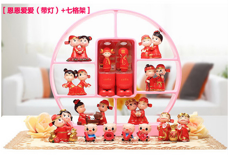 百易尚品树脂创意家居摆件结婚礼物婚庆礼品装饰品摆设 革命小兵+根雕