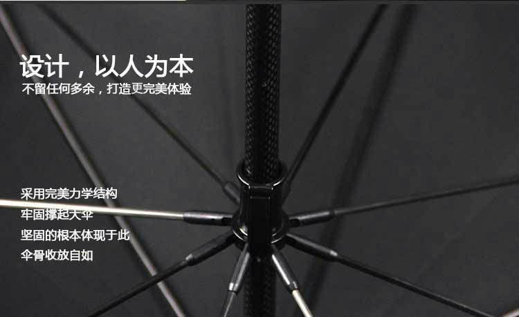 零时差雨伞碳纤维加大结实手工高档长柄伞男士商务伞户外遮阳伞 至尊伞130黑胶