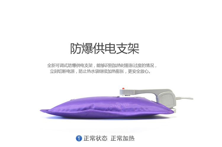 博弘水电分离冬暖手袋充电暖宝宝电热水袋防爆暖手宝暖水袋电热宝 紫色
