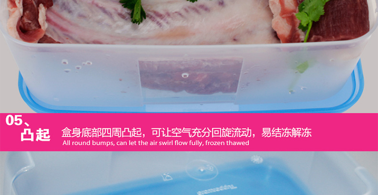特百惠塑料保鲜盒6件套装 冰箱收纳冷冻储藏1.7L大容量密封盒 2个装