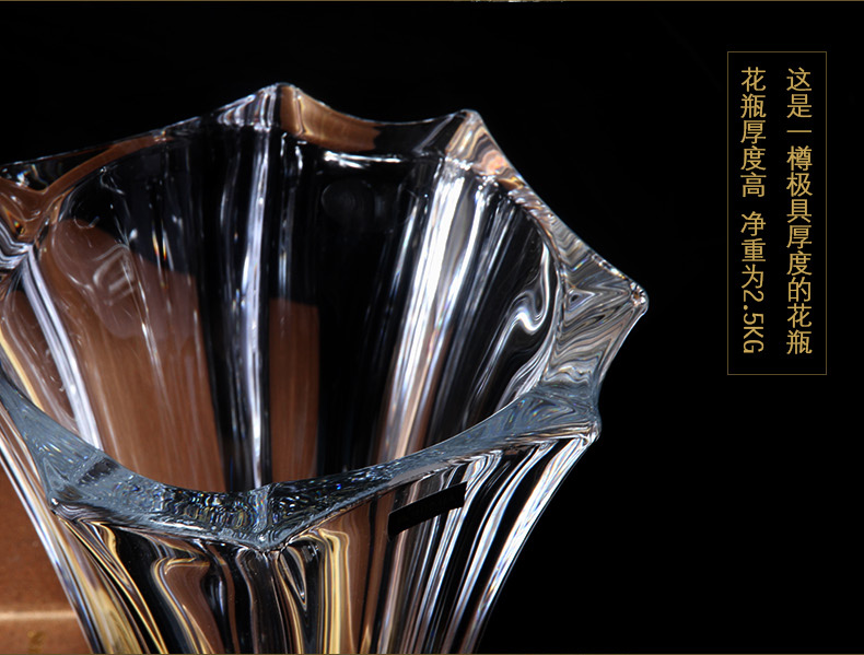 BOHEMIA捷克水晶玻璃花瓶创意工艺品  欧式家居装饰品摆件乔迁新居礼品