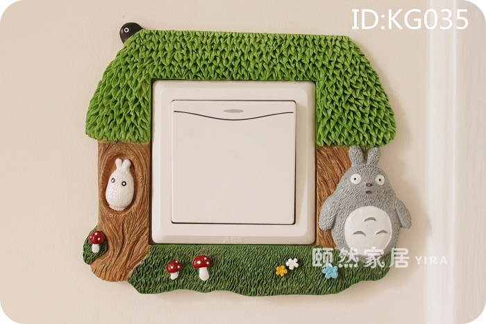 
                                        两件包邮-颐然（YIRA） 环保手工创意开关套 插座贴 开关保护贴套 田园欧式树脂 开关贴-造型款 KG009 树脂开关套（内径8.6*8.6cm）                