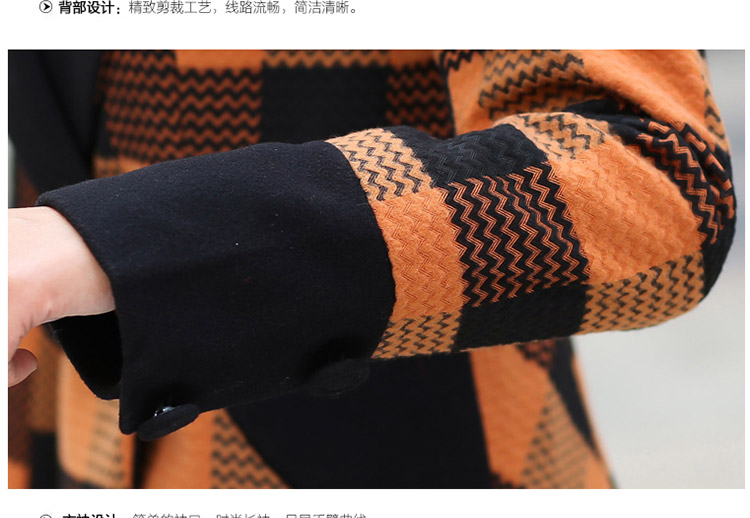 朵诗雅（Duosiyr）2015新款毛呢外套女中长款韩版修身冬装气质呢子大衣003 桔色 XXL