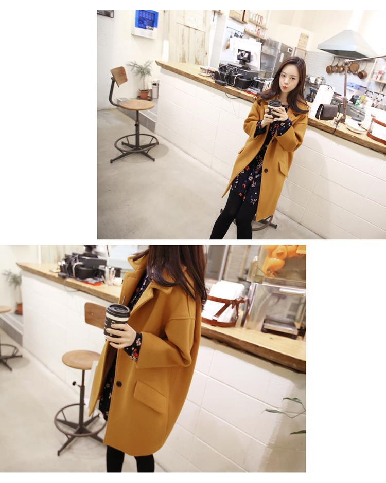 Iw 2015 autumn and winter new Korean loose minimalist lapel a wool coat female Sau San single row is long hair? large jacket turmeric yellow M picture, prices, brand platters! The elections are supplied in the national character of distribution, so action, buy now enjoy more preferential! As soon as possible.