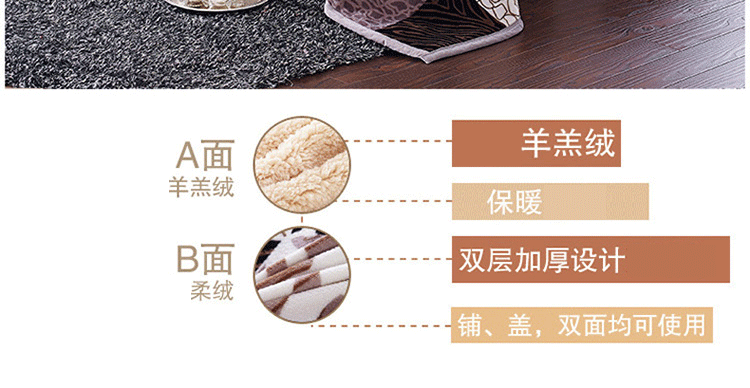 
                                        TH家纺 防寒保暖加厚毛毯简约纯色双面毯子午休被毯双层盖毯 -灰色 150*200cm5斤                