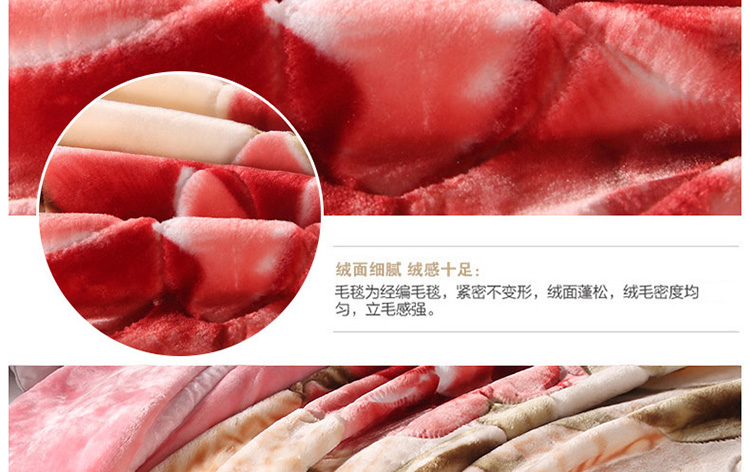 
                                        皛胜家纺 床上用品 双层双人拉舍尔压花毛毯毯子盖毯 大喜 150*200cm/四斤                