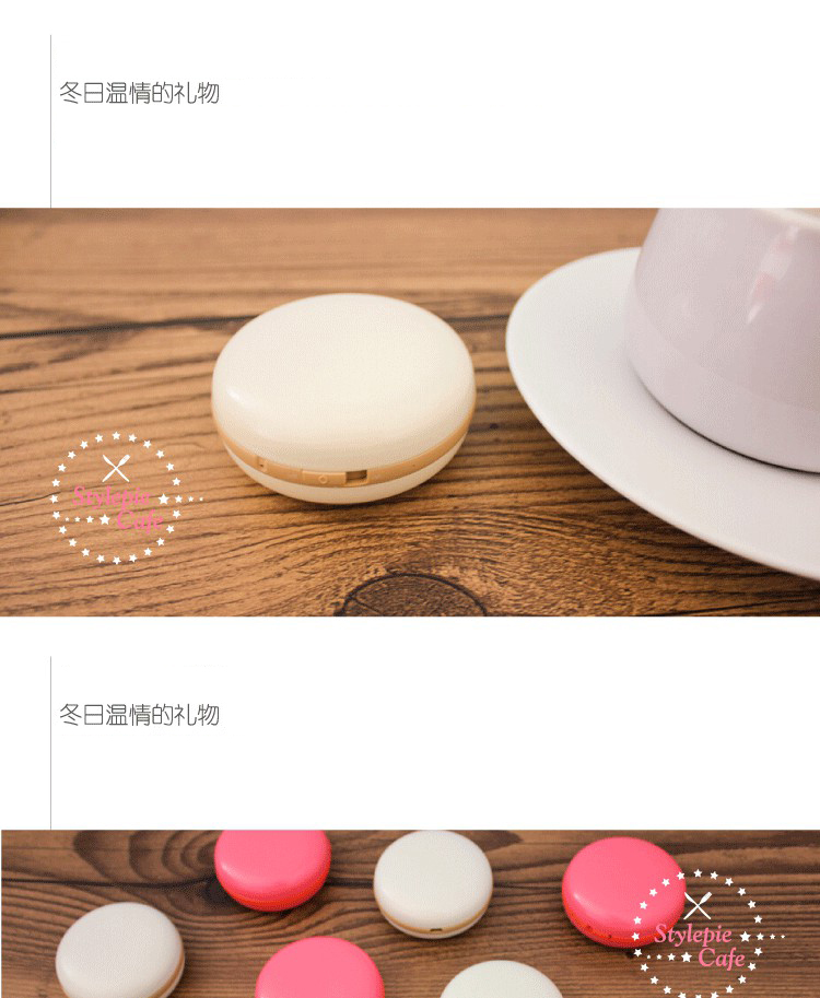 马卡龙暖手宝创意迷你USB充电暖宝宝电热饼移动电源发热手电热宝 粉色.