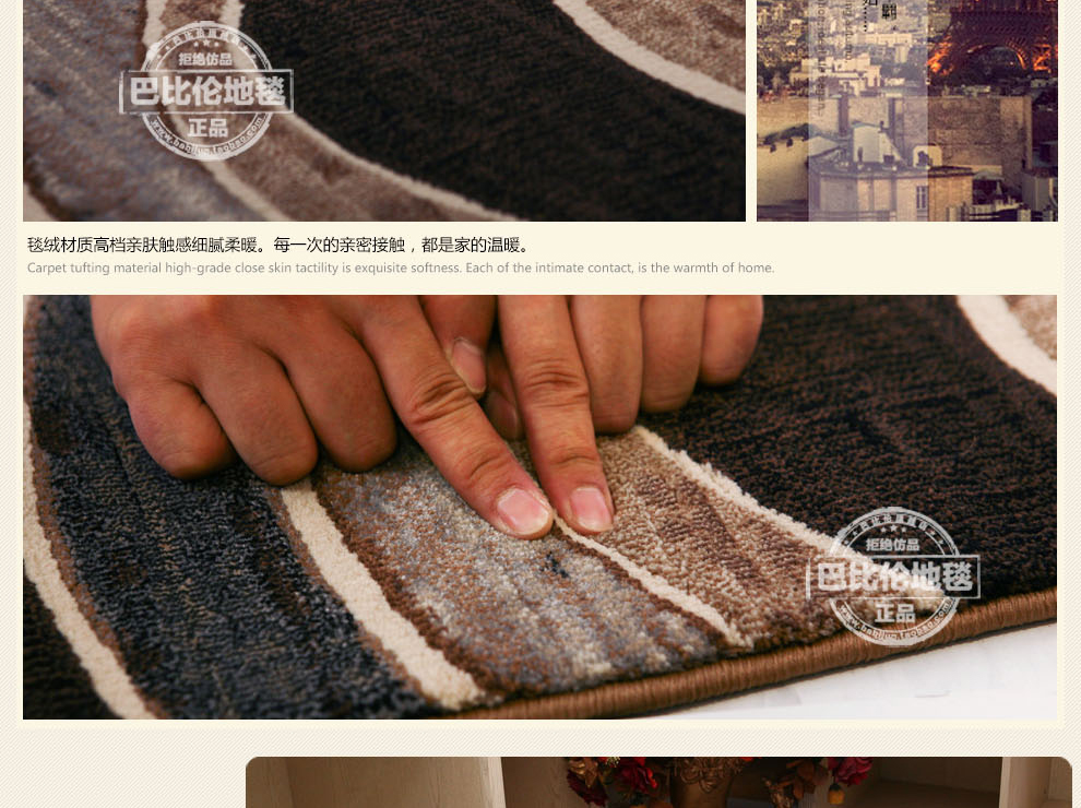 
                                        巴比伦（babylon）进口丙纶仿羊毛客厅茶几卧室门垫厨房阳台飘窗地毯 1607-75 800MMx1500MM                