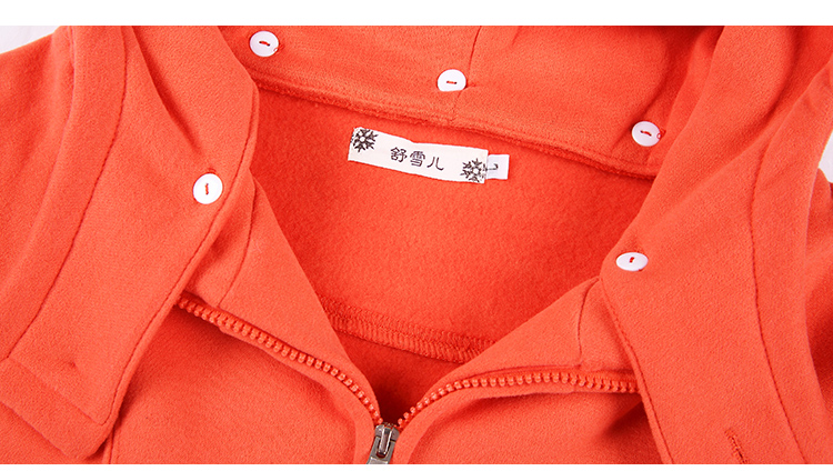 舒雪儿2015秋冬新款休闲运动长袖套头连帽卫衣长裤小脚裤套装SXE316 橘色 L