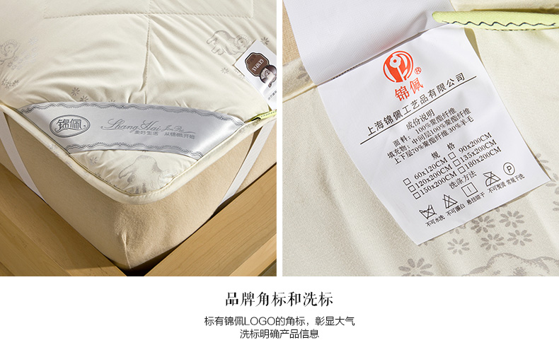 锦佩正品 榻榻米可折叠保暖羊毛床垫 单人学生床褥 加厚双人褥子 珍珠白 -1 150*200cm 7753