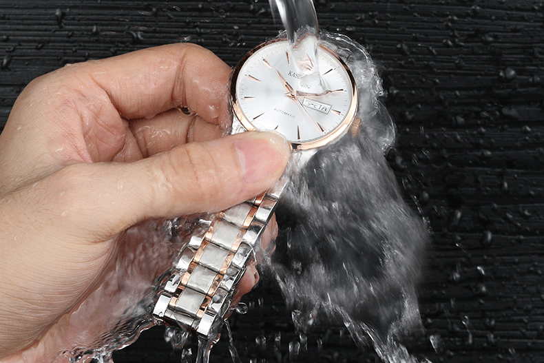 宾顿(bindun)全自动机械表男表蓝宝石镜面防水商务休闲男士手表双日历