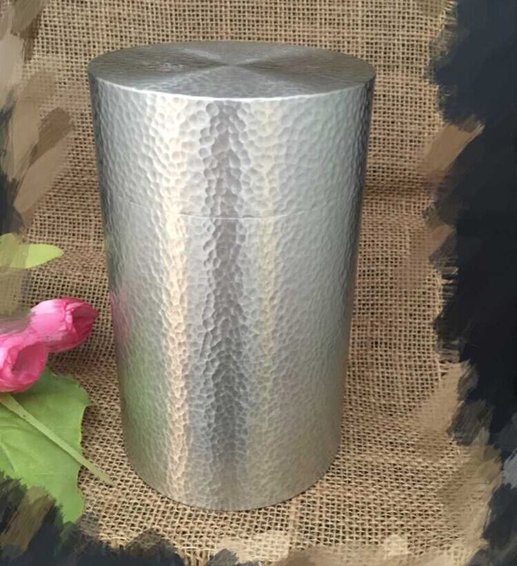 【顺丰包邮】精品含99.9%纯锡罐茶具 锡茶叶罐 商务送礼 纯手工捶打茶罐子茶叶盒礼品储物 精品编织双层设计锡罐