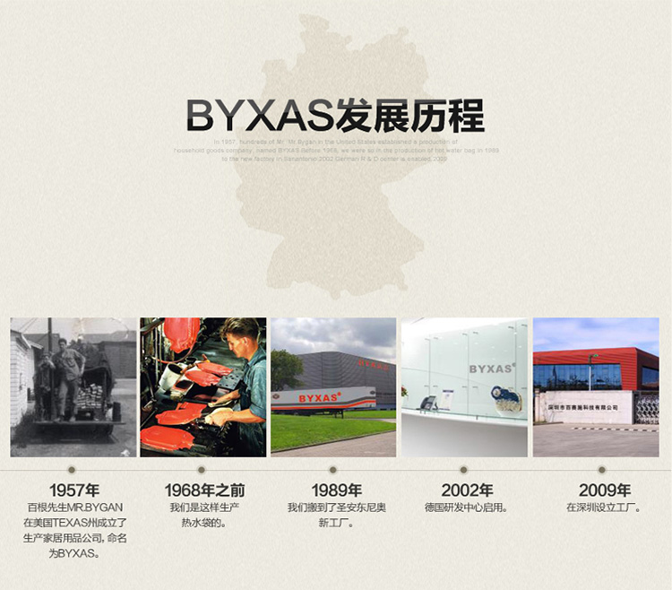 BYXAS百赛施热水袋德国原装进口注水暖手袋暖水袋防爆型HWB系列 无插手粉色