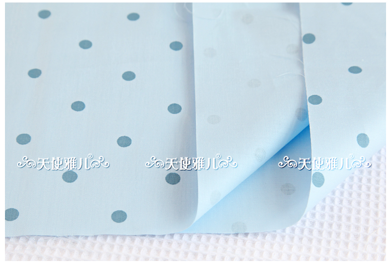 
                                        天使雅儿 棉斜纹印花卡通可爱床品布料手工面料 可定制床品 柔美水玉粉蓝点点 单买 粉点 一米                