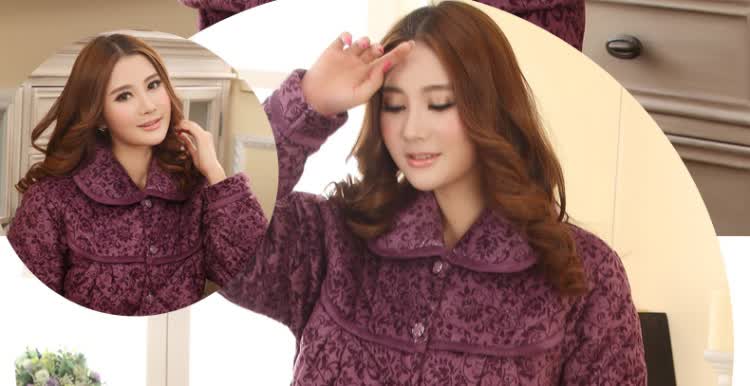 XXXL <em>睡衣</em>女冬<em>中老年</em>加大吗 <em>加厚</em> 珊瑚绒夹棉