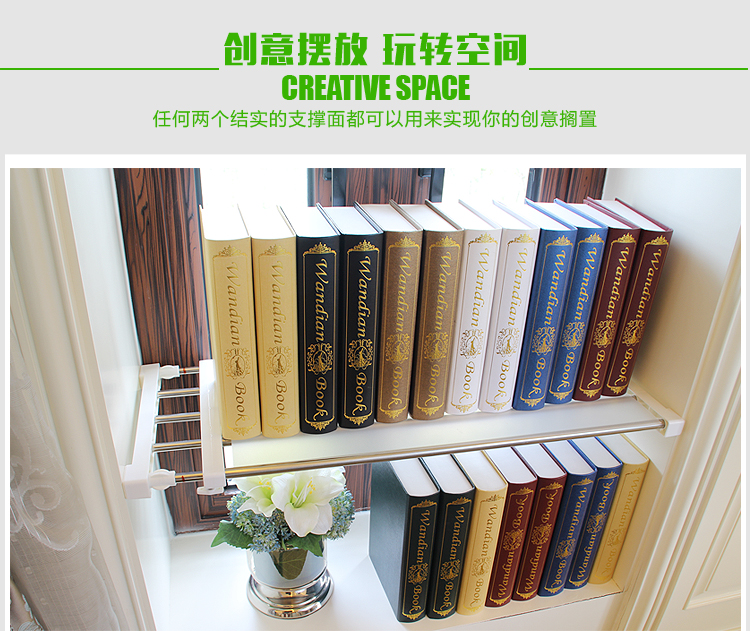 衣柜分层置物架 收纳架 橱柜鞋柜分隔储物架 浴室免钉可伸缩隔板隔层 普通款宽24特大号75-120