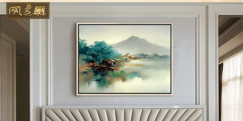 凤之舞油画现代简约客厅抽象画手绘油画家居餐厅玄关壁画酒店配画 欧式框4 75x65