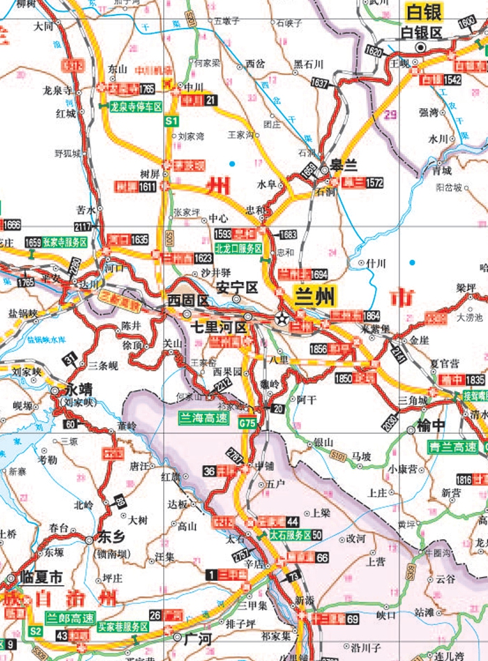 甘肃青海宁夏回族自治区公路里程地图册  主要内容有: 总图――中国