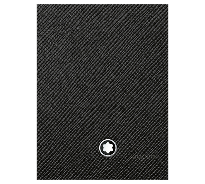 montblanc 万宝龙 男士logo压花短款钱包113222 黑色