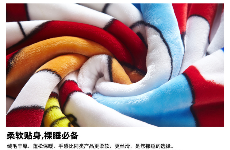 三只松鼠 毛毯 加厚保暖双层时尚盖毯  西班牙盖毯 150*200cm 机器猫 150*200