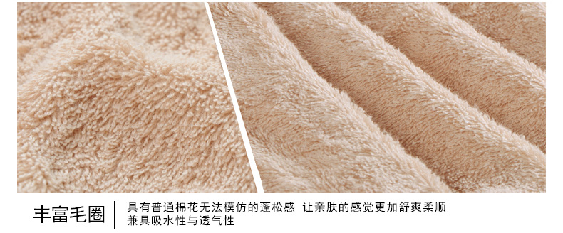 永亮浴巾 长绒棉纯棉浴巾加大厚 婴儿可用儿童毛巾被80x160cm 优雅棕
