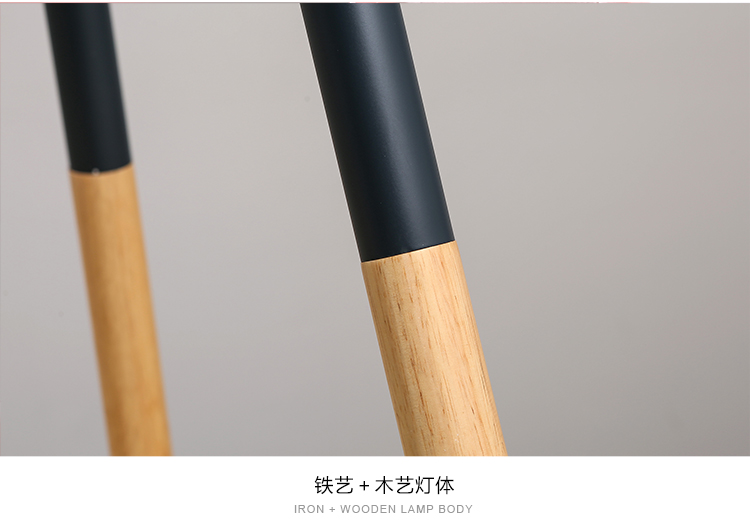 
                                        KC灯具北欧风格现代简约卧室客厅灯罩实木led立式落地灯美式乡村布艺 红色                